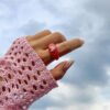 Simple Candy Color Three-dimensional Love Acrylic Joint Ring Rings 17