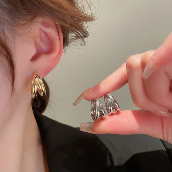 Real Gold Plating Double-layer C-shaped Earring Fashion Earrings 3