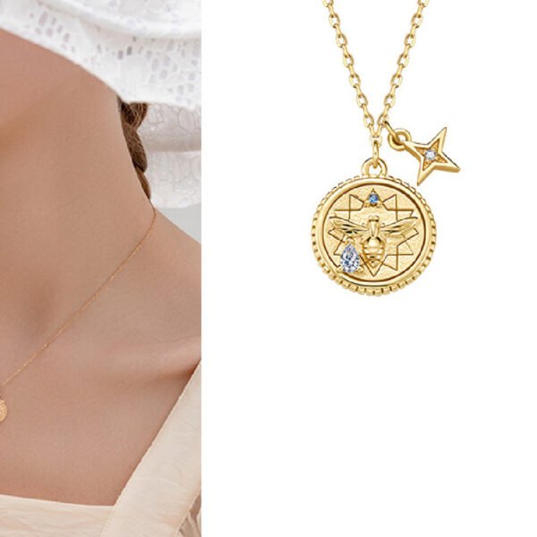 Silver And Gold Coin Clavicle Chain Accessories 7