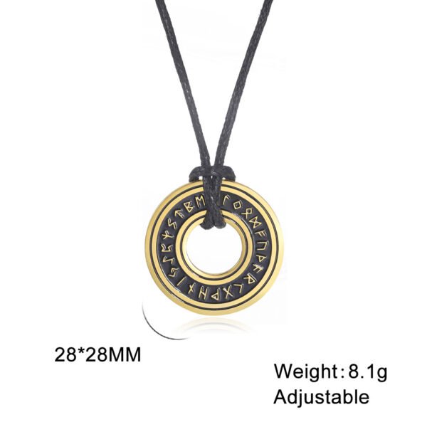 Asgard Crafted Circular Horn Rune Pendant Chain Necklaces 6