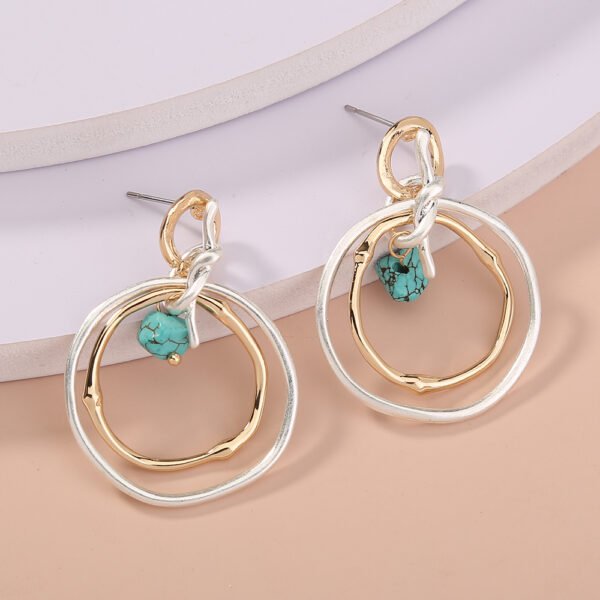 Personality Tide Brand Irregular Wave Pattern Earrings Multicolor Birthday Turquoise Simple Earrings Earrings 7
