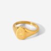 Gold Plated Water Resistant Stainless Steel Constellation Signet Ring Rings 22 Gold Plated Water Resistant Stainless Steel Constellation Signet Ring Rings 22