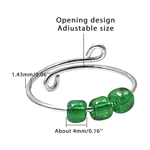 New Multi-color Rice Bead Rotatable Female Ring Rings 8