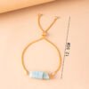 Vintage Blue Square Natural Stone Charm Bracelet Gold Snake Chain Adjustable Bracelets For Women Bracelets 7
