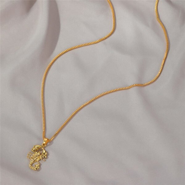 Gold Scorpion Necklace Personality Metal Hollow Sweater Chain Necklaces 7