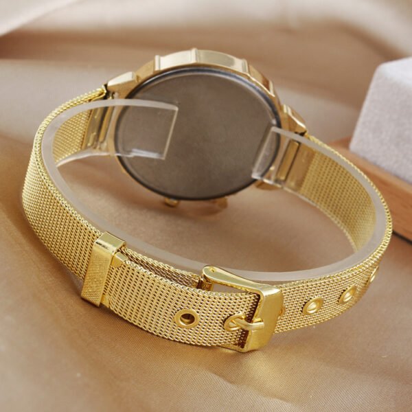 Simple Ladies Fashion Diamond-encrusted Steel Band Casual Gold Watch watches 7
