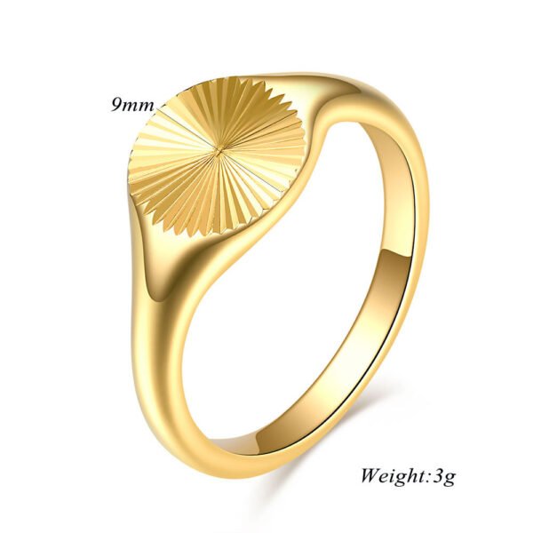 Stackable Sunshine Ring Fashion Jewelry Gift 18K Gold Rings 5