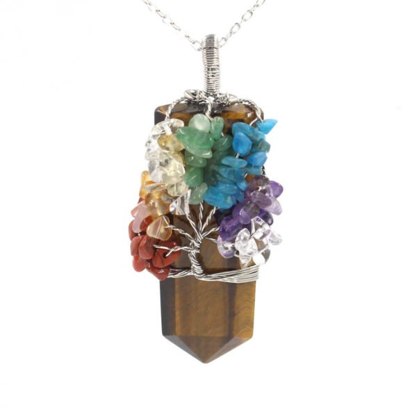 Crystal Column Tree Of Life Winding Pendant Necklace Necklaces 9