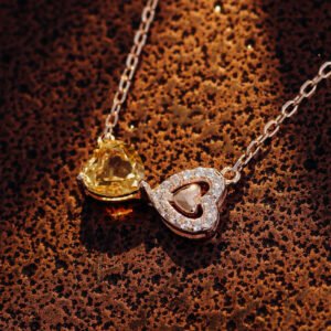 K Rose Gold Natural Citrine Necklace Necklaces