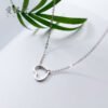 S925 Silver Women’s Fashion Sweet Simple Hollow Heart Necklace Necklaces 11
