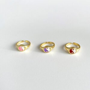 Retro Golden Opening Epoxy Fashion Personality Stacking Love Ring Rings