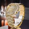 Full Diamond Hip Hop Calendar Luminous Quartz Waterproof Business Men’s Gold Watch watches 13