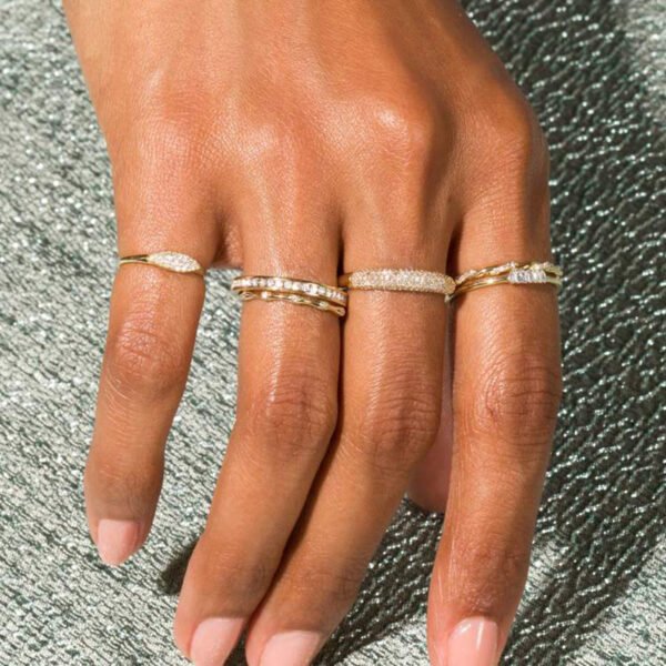 Women’s Fashion Gold-plated Simple Thin Ring Rings 3
