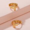 Gold-plated Simple Earrings Copper Ornaments Ear Clip Earrings 17