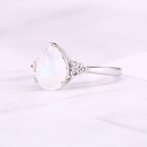 Natural Semi-Precious Moonstone Ring Simple Rings 7