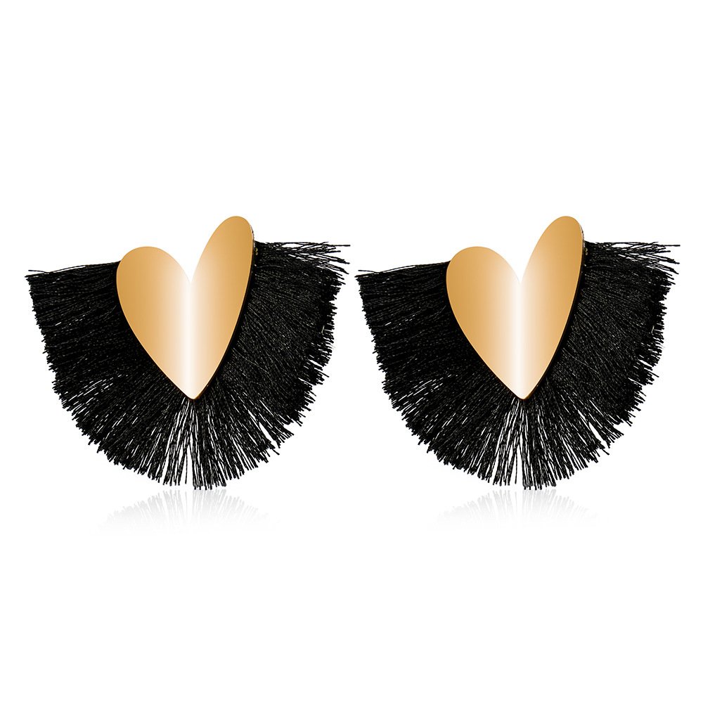 Bohemian Exaggerated Fan-shaped Tassel Earrings Ethnic Style Earrings 2