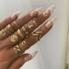 Popular Fashion Geometric Joint Ring Set Rings 13