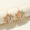Personalized Sun Moon Two-tone Earrings Eardrops Trendy Sun Moon Earrings Earrings 13