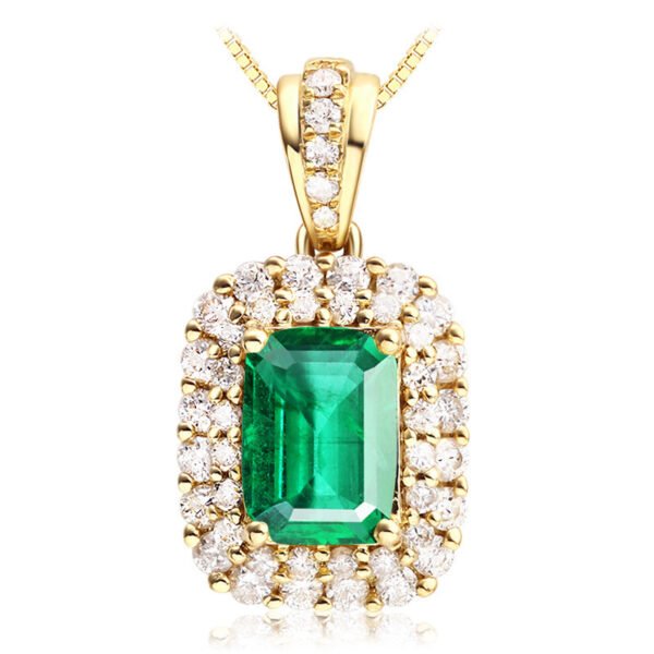 Plated 18k Yellow Gold Color Fashion Emerald Gemstone Simulation Accessories 7