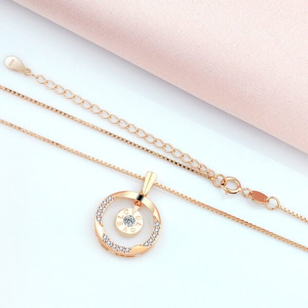 Women’s 925 Sterling Silver Plated 18k Yellow Gold Love Necklace Necklaces 8