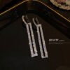 Silver Post Fashion Exaggerated Rectangle Earrings With Diamonds Earrings 11