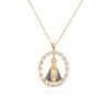 Copper Plated Gold Micro Inlaid Zircon Hollow Geometry Pendant Necklace Necklaces 16