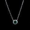 925 Silver Plated 18k White Gold Cultivated Emerald Pendant Necklaces 13