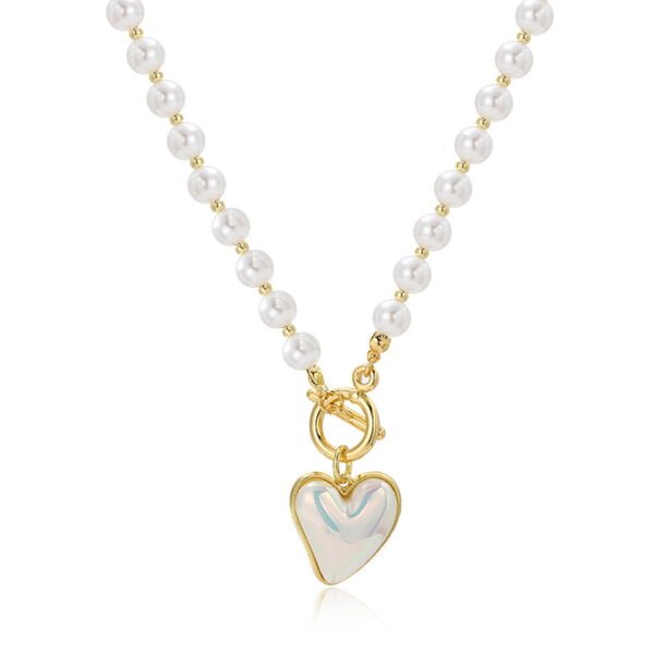 Heart Baroque Girt Pearl Pendant Necklace Gold Beads Pearl Choker Necklace For Women Mother’s Day Necklaces 4