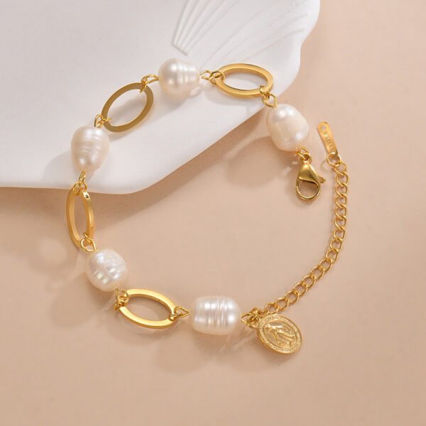 Cold 14K Gold Baroque Pearl Bracelet Bracelets 11