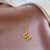 Full Of Diamond Green Eyes Small Snake Micro Gold Necklace Necklaces 8