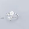 Fashion Silver Ring With Flowers Leaves And Diamonds Rings 17