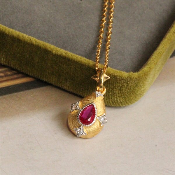 925 Silver Gold Plated Topaz Pendant Amethyst Necklace Necklaces 5