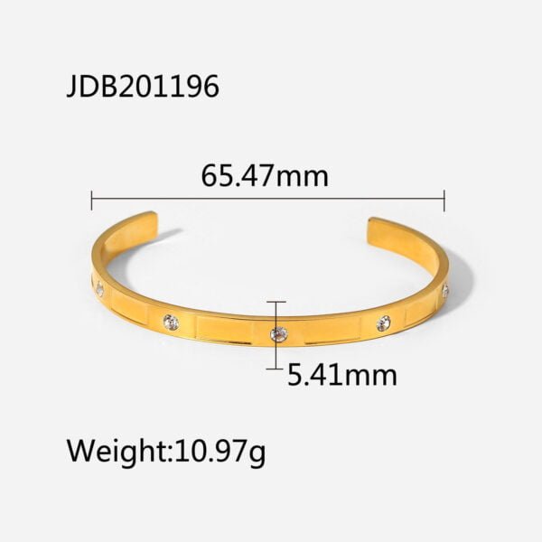 Fashionable And Versatile Gold-plated Stainless Steel Bracelets With Zirconia Bracelets 11