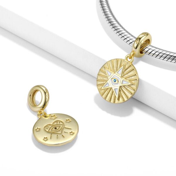 Five Pointed Star S925 Sterling Silver Gold-plated Pendant Bracelet Diy Accessories Necklaces 3