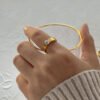 Titanium Steel Ring 18K Gold Plated Rings 15 Titanium Steel Ring 18K Gold Plated Rings 15