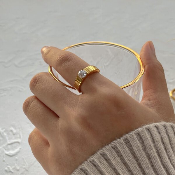 Titanium Steel Ring 18K Gold Plated Rings 8