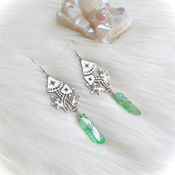Women’s Fashion Temperament Mushroom Shape Crystal Hanging Earrings Earrings 7