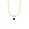 Stainless Steel 18K Gold Plated Flat Snake Chain Square Diamond Pendant Necklace Necklaces 14 Stainless Steel 18K Gold Plated Flat Snake Chain Square Diamond Pendant Necklace Necklaces 14