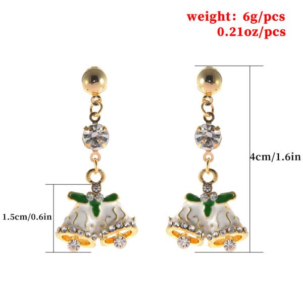 Fashionable Christmas Bell Shaped Rhinestone Stud Earrings Earrings 7