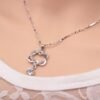 Korean Style White Gold Heart Necklace Double Heart Necklaces 12 Korean Style White Gold Heart Necklace Double Heart Necklaces 12