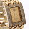 Women’s Quartz Watch With Diamonds Three Links Gold And Rhinestones watches 16