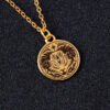 Gold Round Constellations Zodiac Sign Stainless Steel Necklace Necklaces 19