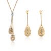 Austrian Crystal Cutout Texture Drop Pendant Earrings 14