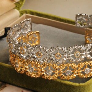 925 Silver Gold Plated Openwork Bracelet Bracelets