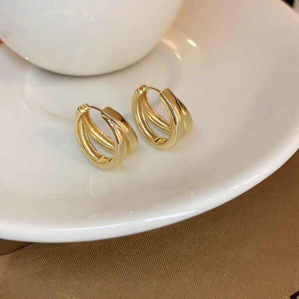 Real Gold Plating Double-layer C-shaped Earring Fashion Earrings 7