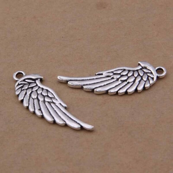 Antique Silver Double-sided Wings Small Pendant Jewelry Accessories Necklaces 3
