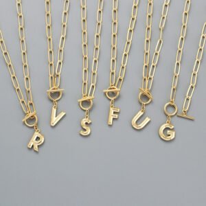 Letter Necklace Real Gold Plated Trend Hip Hop Necklaces