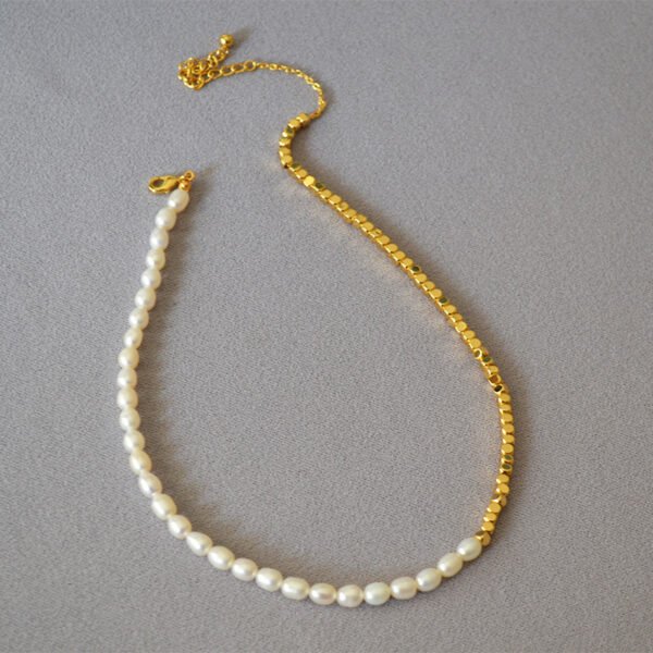 Women’s Glittering Gold Beaded Necklace Rings 4