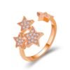 Fashion Simple Full Diamond Starry Copper Ring Rings 13