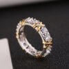 Women’s Gold Plated Sepia Set Zircon Ring Rings 17